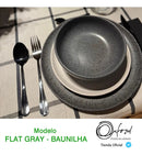 Juego Vajilla Platos Tazas Flat Gray Y Baunilha Oxford X20