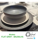 Juego Vajilla Platos Tazas Flat Gray Y Baunilha Oxford X20